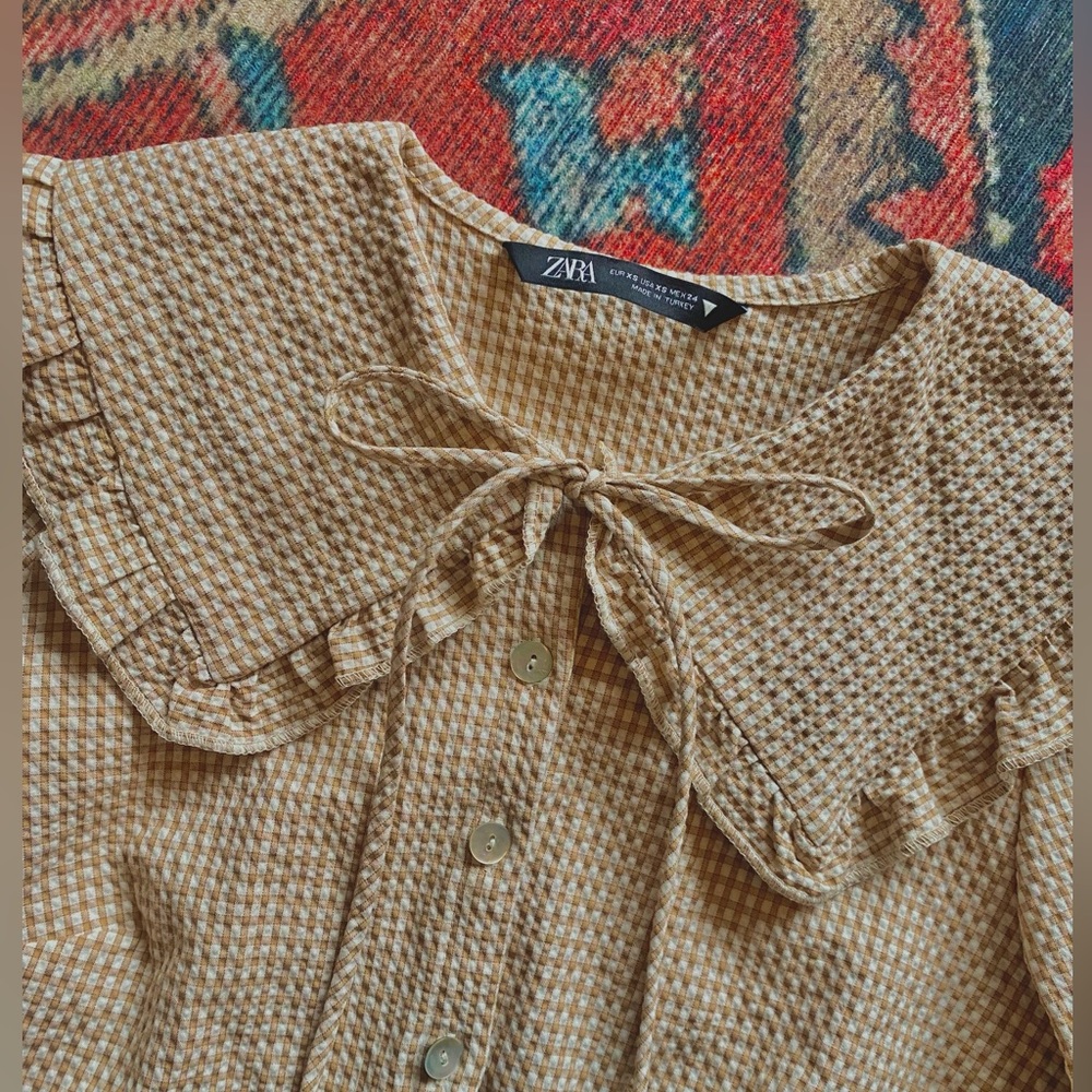 Collared button-up cropped shirt
